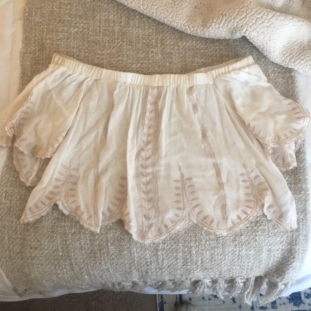 Embroidered off the shoulder top